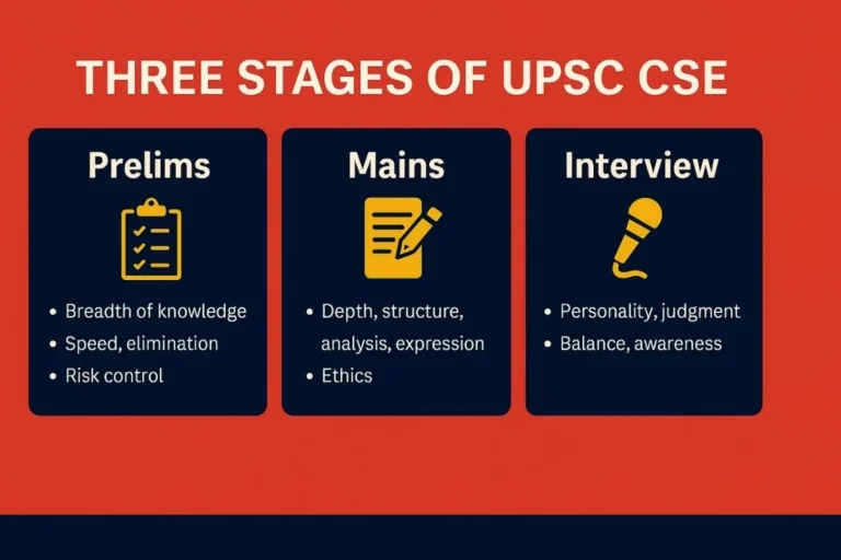 THREE STAGES OF UPSC CSE EXAM