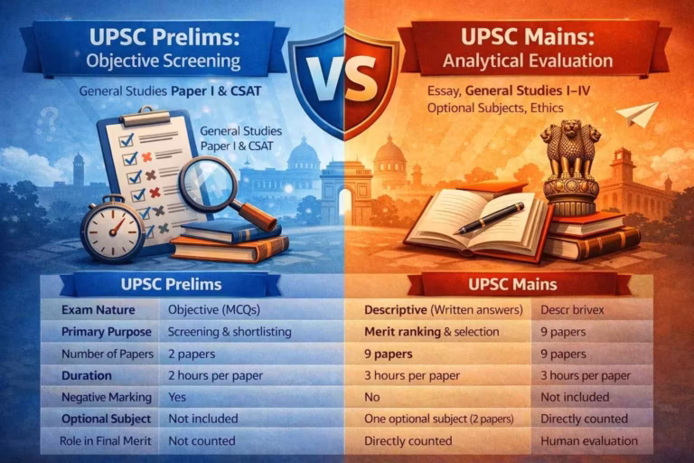 Difference Between UPSC Prelims & UPSC Mains