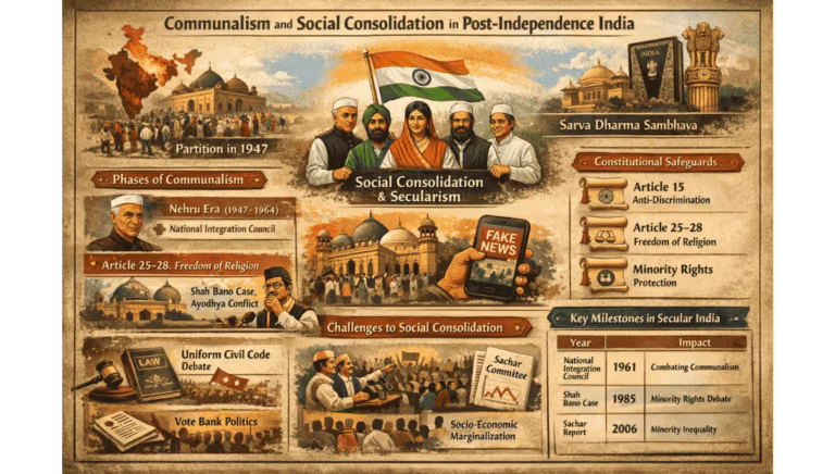 Communalism and social consolidation in India UPSC