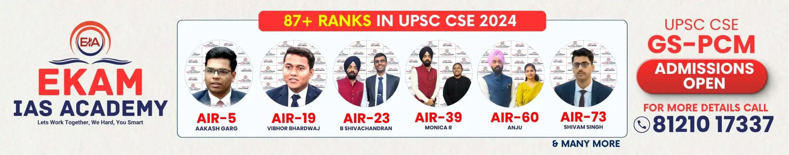 Ekam IAS Academy UPSC Rankers