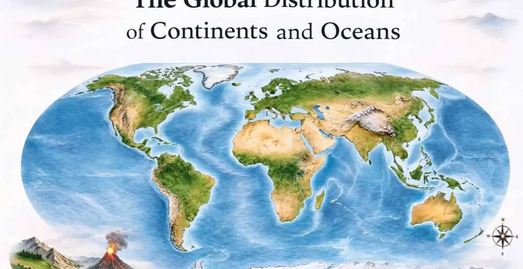 distribution of continents and oceans