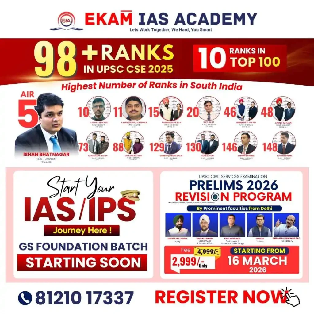 Ekam IAS Academy Foundation Course & Prelims 2026 Revision Program