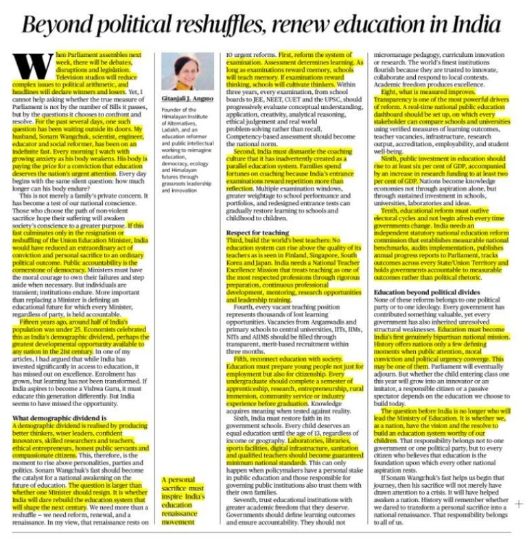 Beyond Political Reshuffles, Renew Education in India