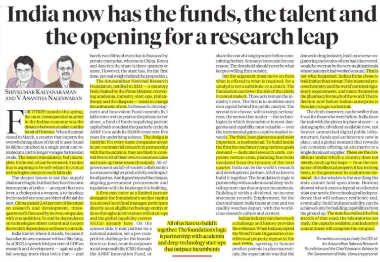 India Now Has the Funds, the Talent and the Opening for a Research Leap