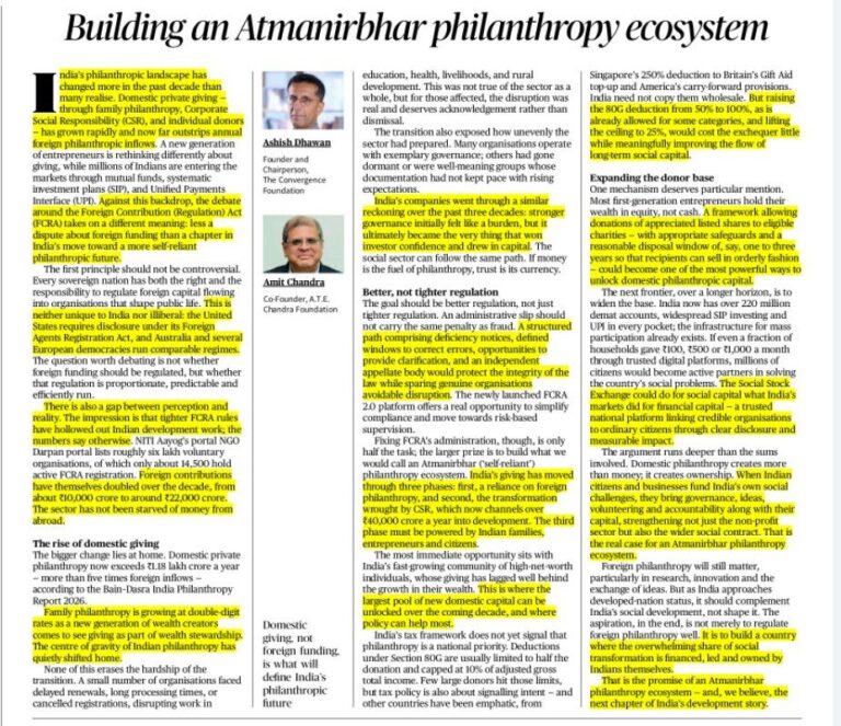 Building an Atmanirbhar Philanthropy Ecosystem