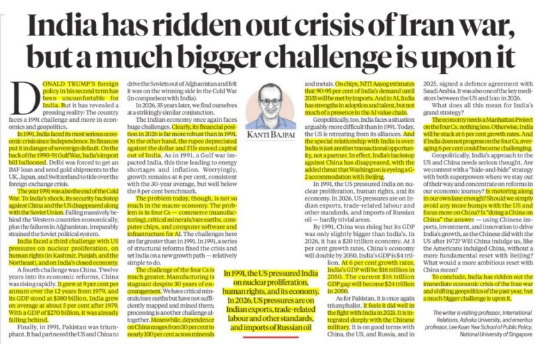 Beyond Iran War: India’s Bigger Challenge