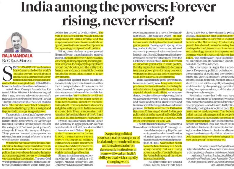 India Among the Powers: Forever Rising, Never Risen?
