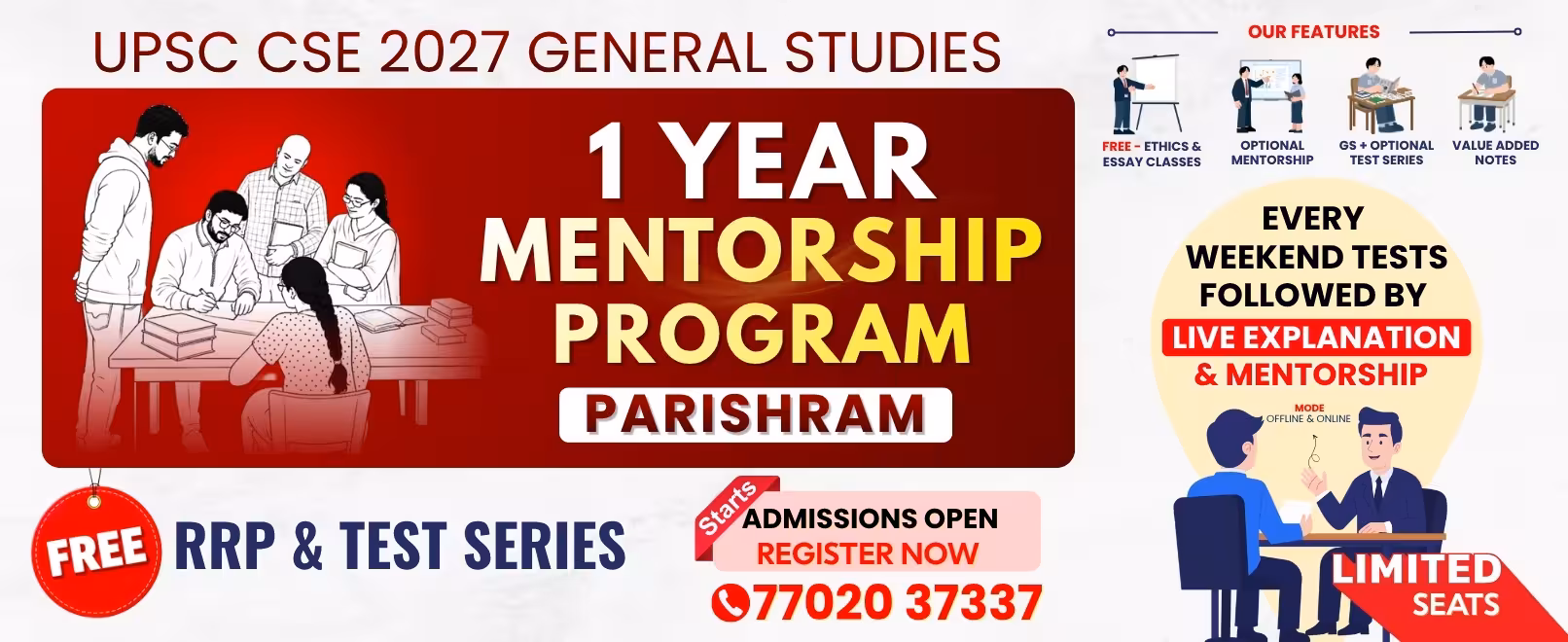 UPSC CSE 2027 GS 1 Year Mentorship Program Parishram