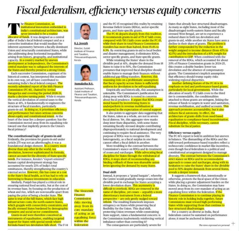 Fiscal Federalism: Efficiency vs Equity