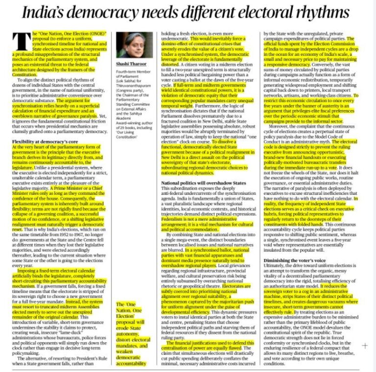 India’s Democracy Needs Different Electoral Rhythms