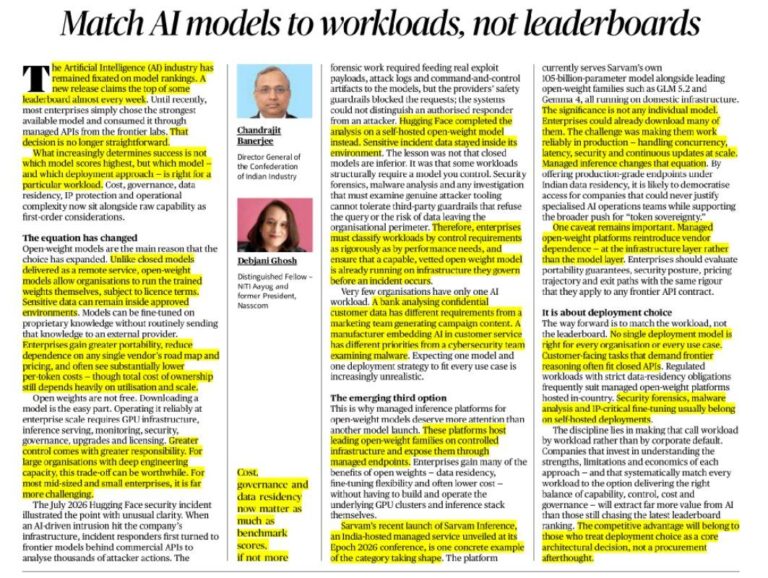 Match AI Models to Workloads, Not Leaderboards