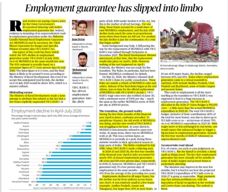 Employment Guarantee in Limbo