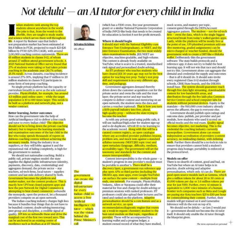AI Tutor for Every Indian Child