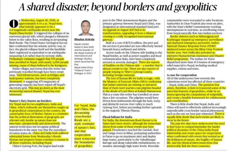 Nepal Earthquake and Himalayan Disasters