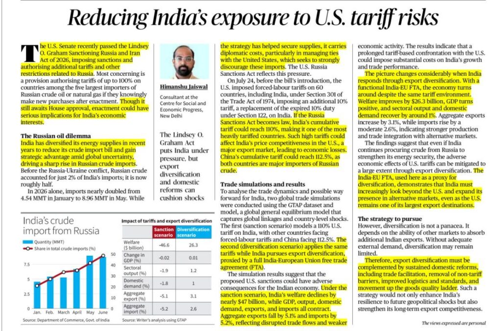 Reducing India’s Exposure to U.S. Tariff Risks