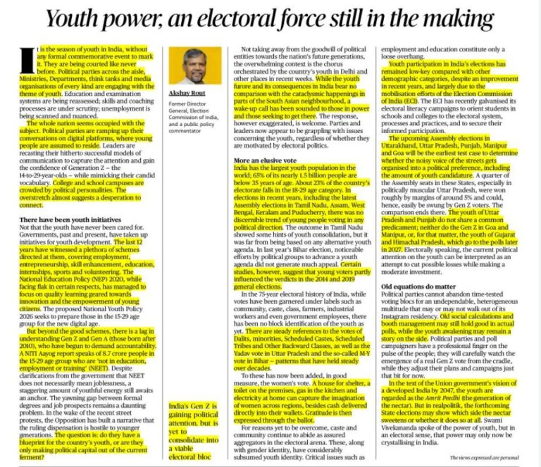 Youth Power: An Electoral Force in the Making