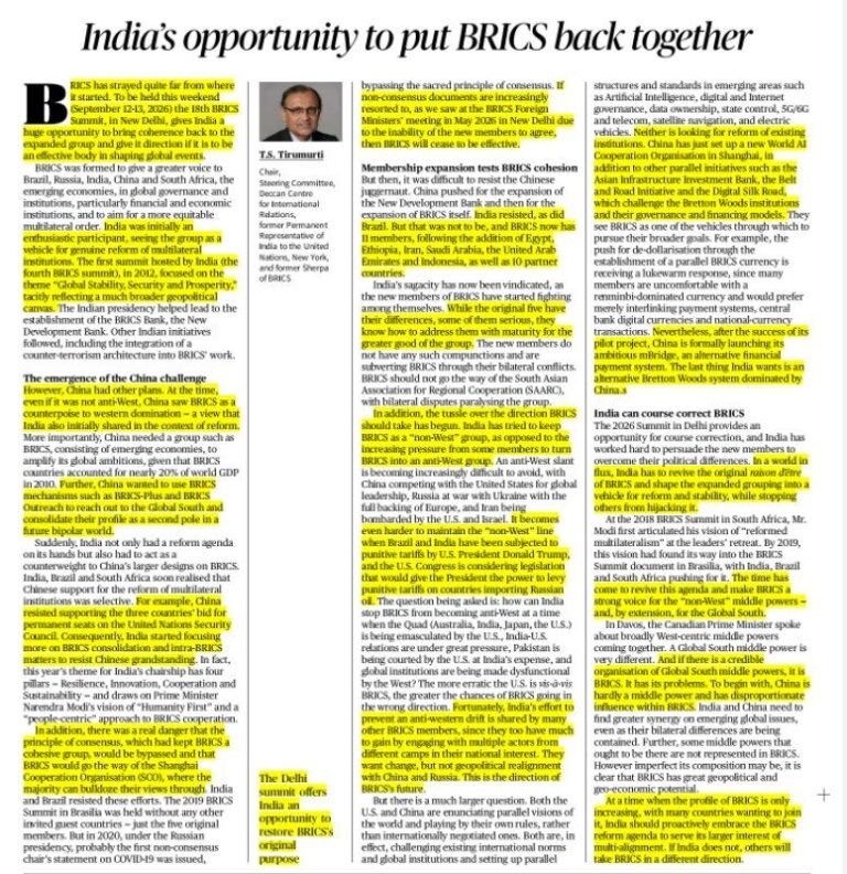 India’s Opportunity to Put BRICS Back Together