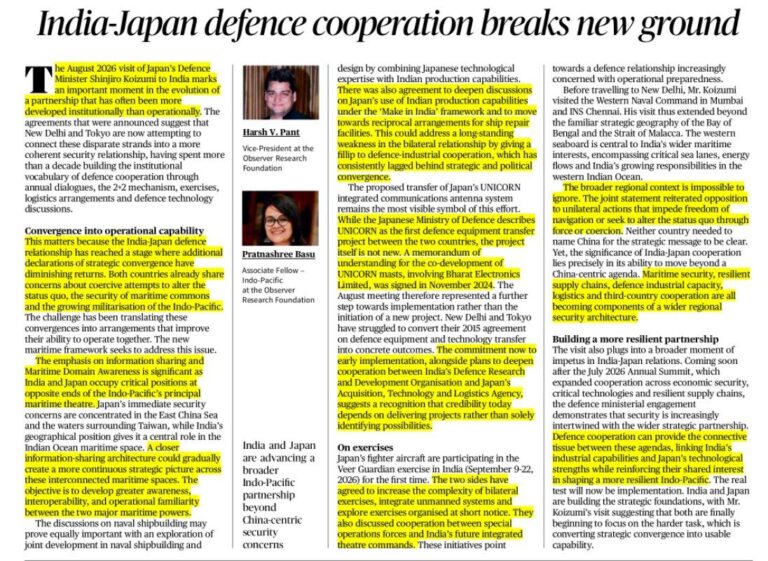India–Japan Defence Cooperation