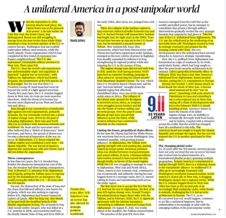 A Unilateral America in a Post-Unipolar World