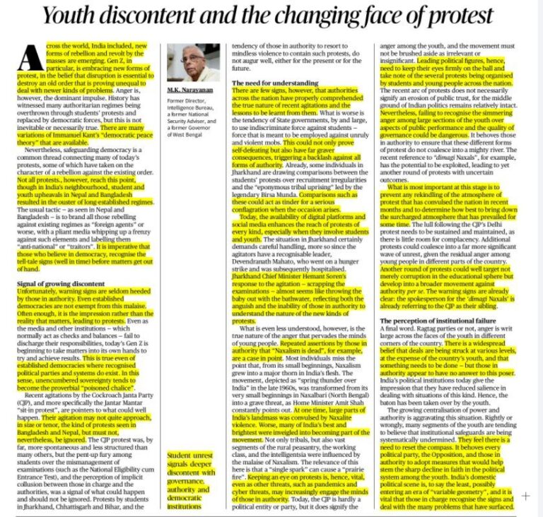 Youth Discontent and the Changing Face of Protest