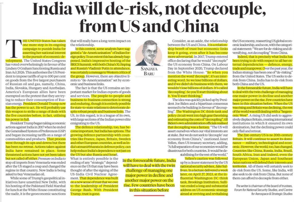 India’s Strategy: De-risk, Not Decouple