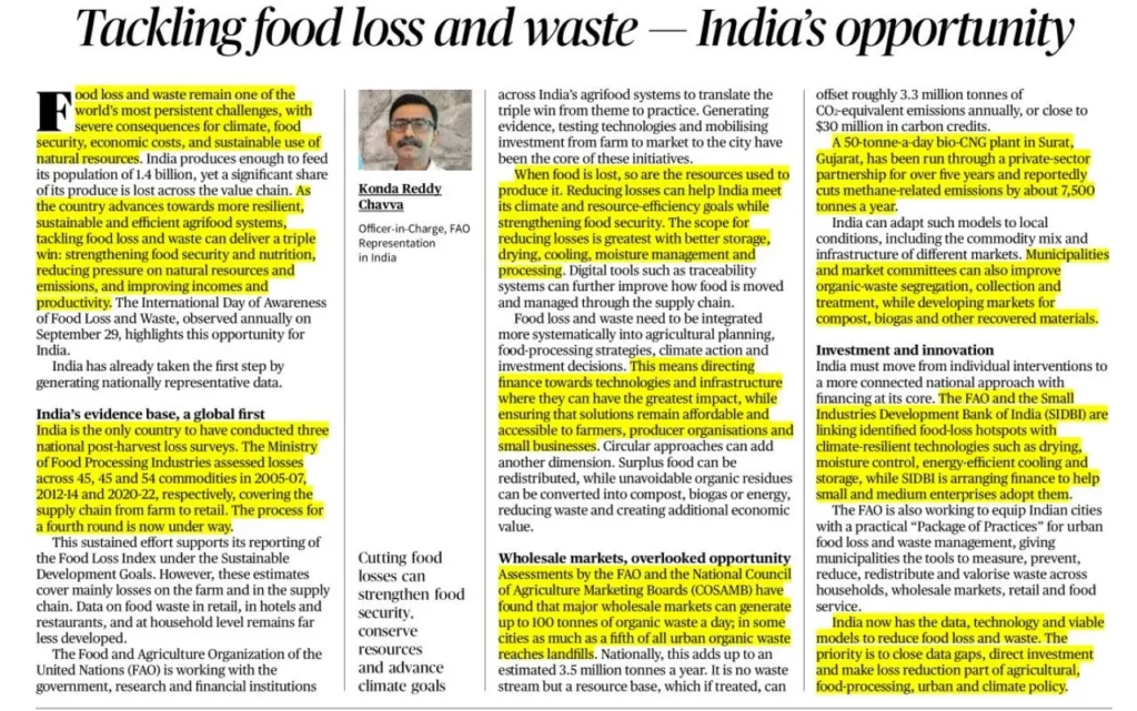 Tackling Food Loss and Waste