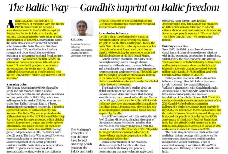 The Baltic Way Gandhis Global Legacy