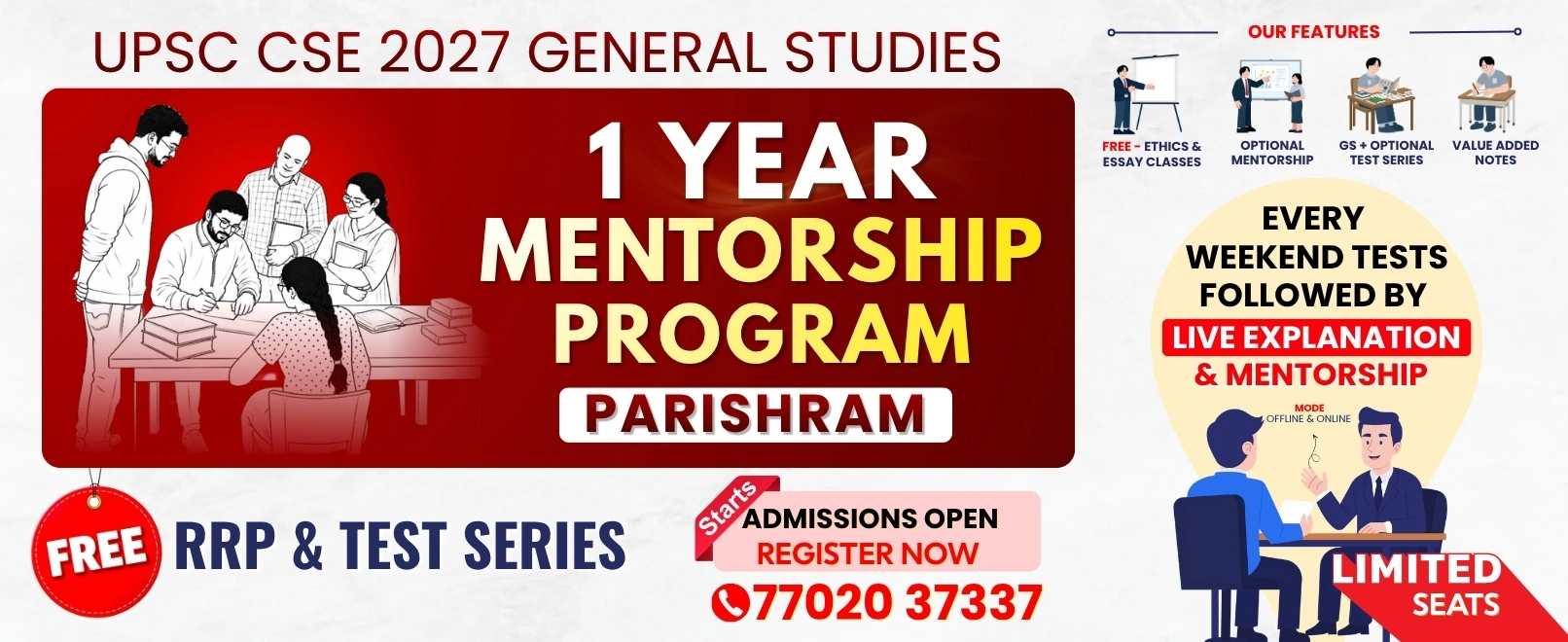 UPSC CSE 2027 GS 1 Year Mentorship Program Parishram
