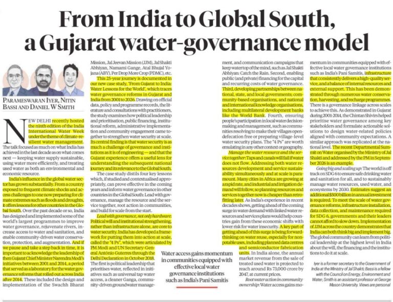 Gujarat’s Water Governance Model