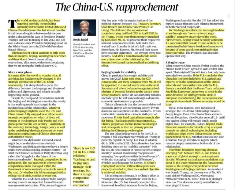 U.S.-China Rapprochement: A Fragile Truce