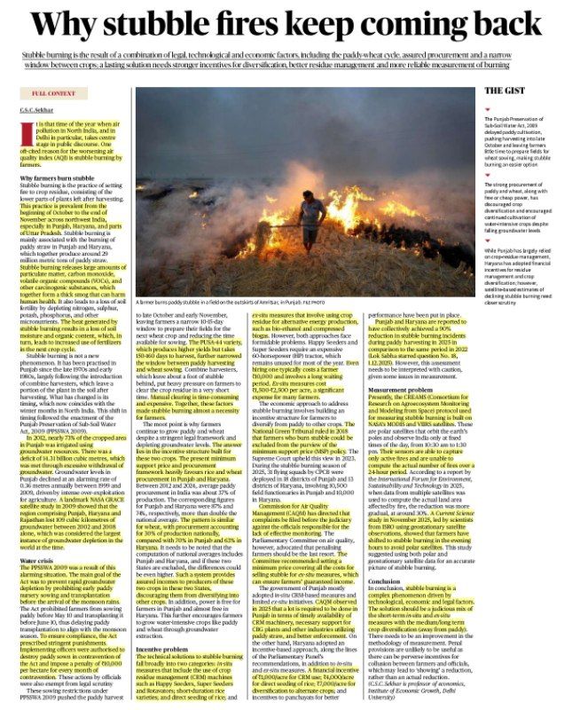 Stubble Burning: Causes & Sustainable Solutions