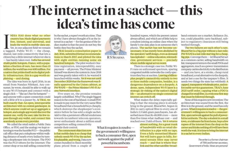 Internet in a Sachet: Affordable Digital Connectivity