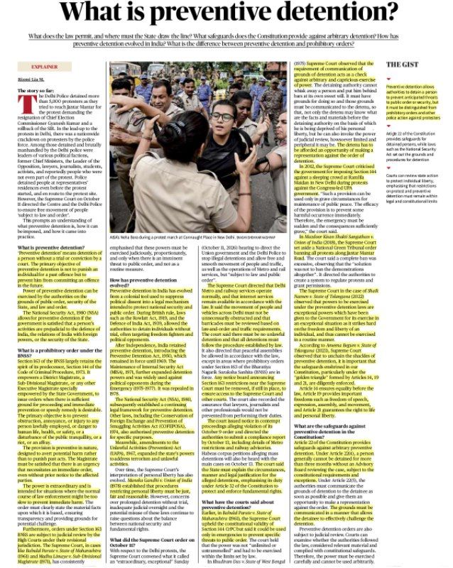 Preventive Detention: Rights & Safeguards