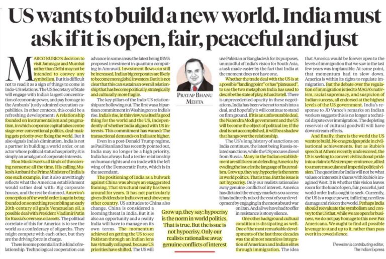 US-Led World Order: Challenges for India