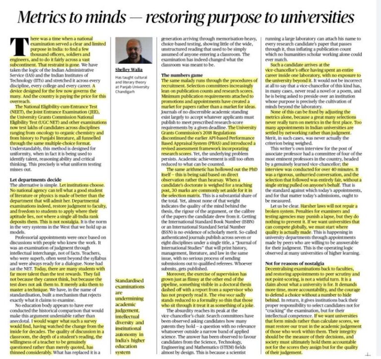 Higher Education: Beyond Scores and Rankings