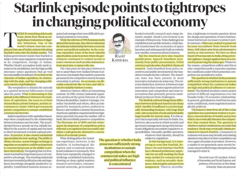 Starlink Controversy: Competition and Crony Capitalism