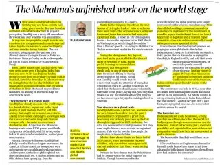 The Mahatma’s Unfinished Work on the World Stage